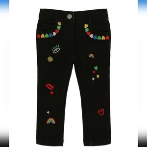 Stella McCartney Black Embroidered Skinny Jeans